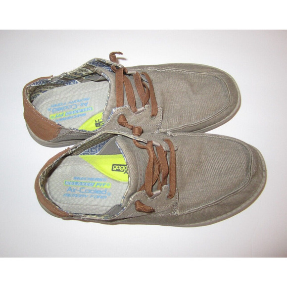 Skechers Shoes Mens 8 Melson Planon Sneakers Taupe Casual Lace Up - Picture 5 of 6